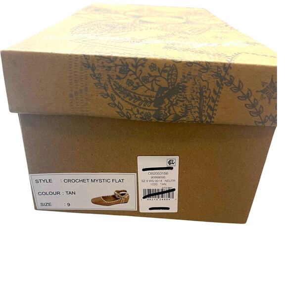 Free People Crochet Mystic Mary Jane Flats In Tan Size 9 US NEW - Picture 9 of 10
